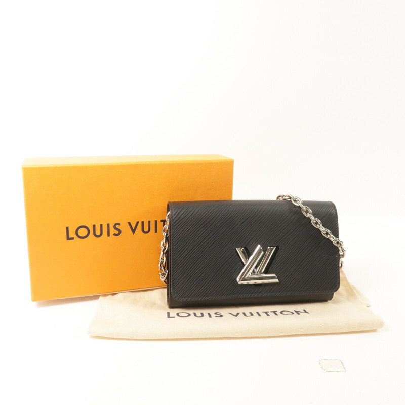 LOUIS VUITTON Epi Portefuille Twist Chain Wallet鏈帶肩背袋-9