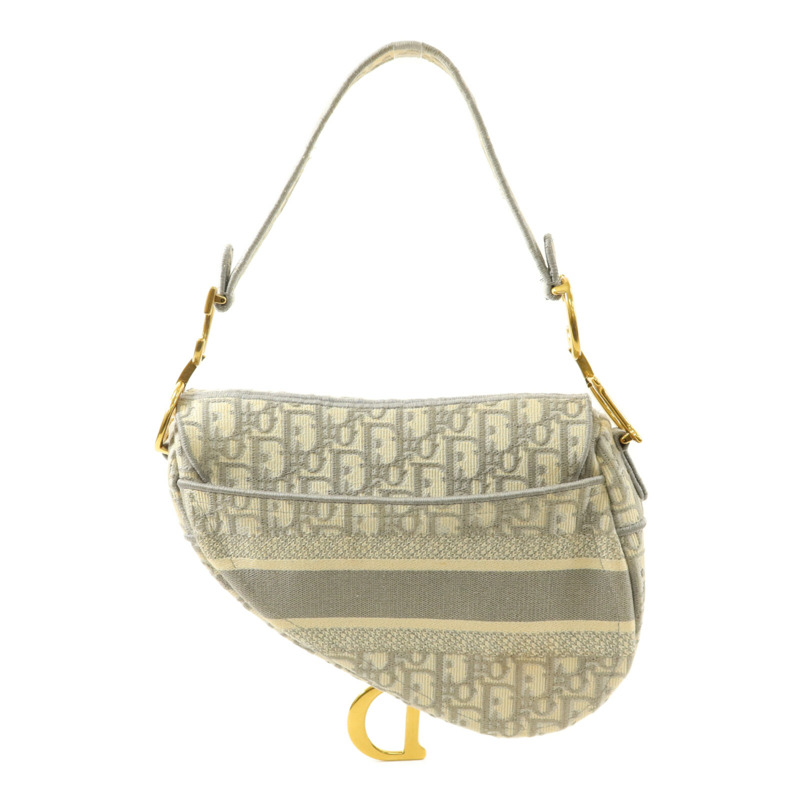 Dior 帆布Oblique Jacquard Saddle銀扣肩背袋-1
