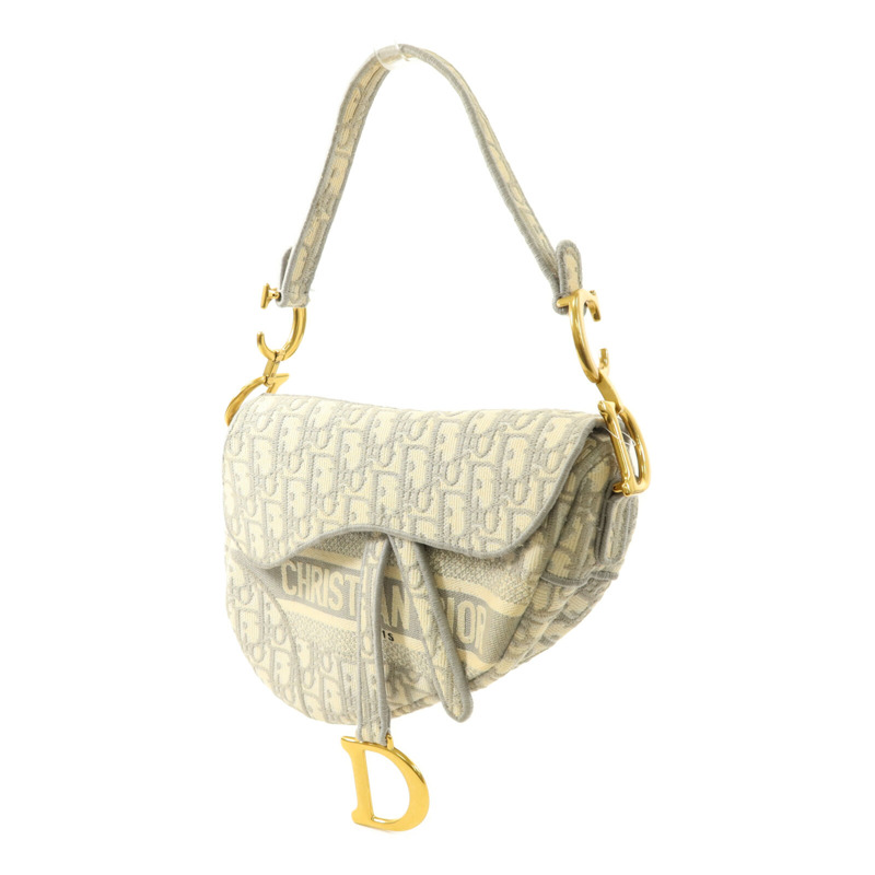Dior 帆布Oblique Jacquard Saddle銀扣肩背袋-2
