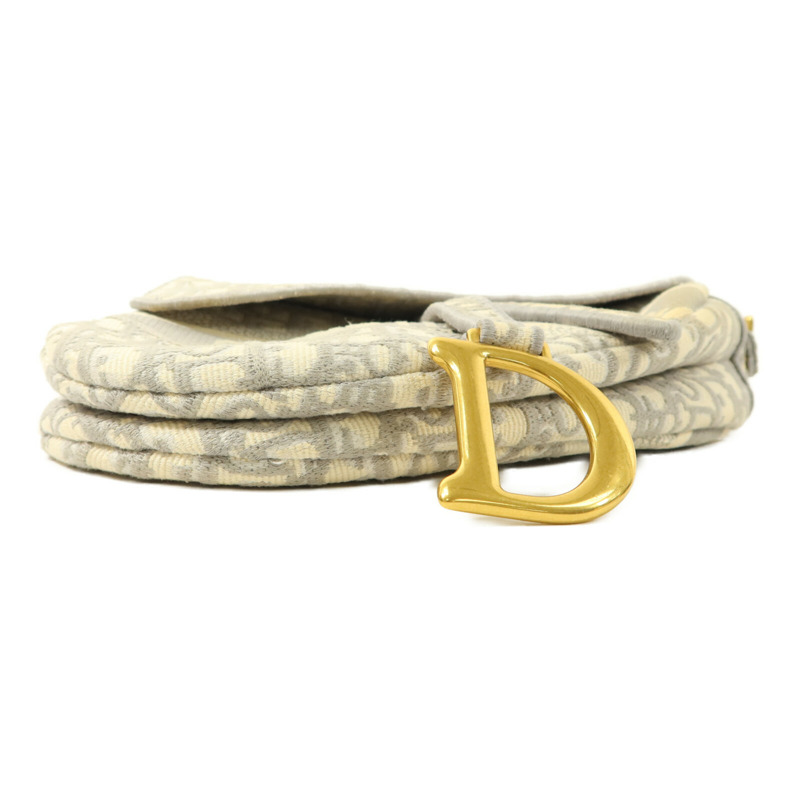 Dior 帆布Oblique Jacquard Saddle銀扣肩背袋-3