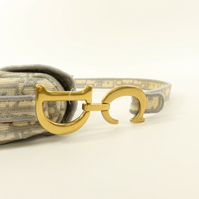 Dior 帆布Oblique Jacquard Saddle銀扣肩背袋-8