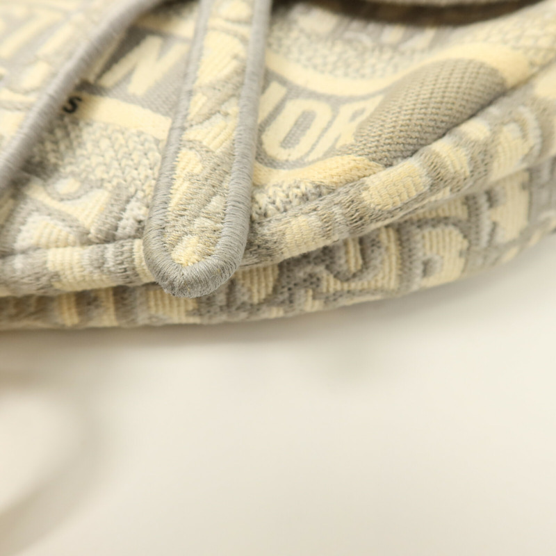 Dior 帆布Oblique Jacquard Saddle銀扣肩背袋-12