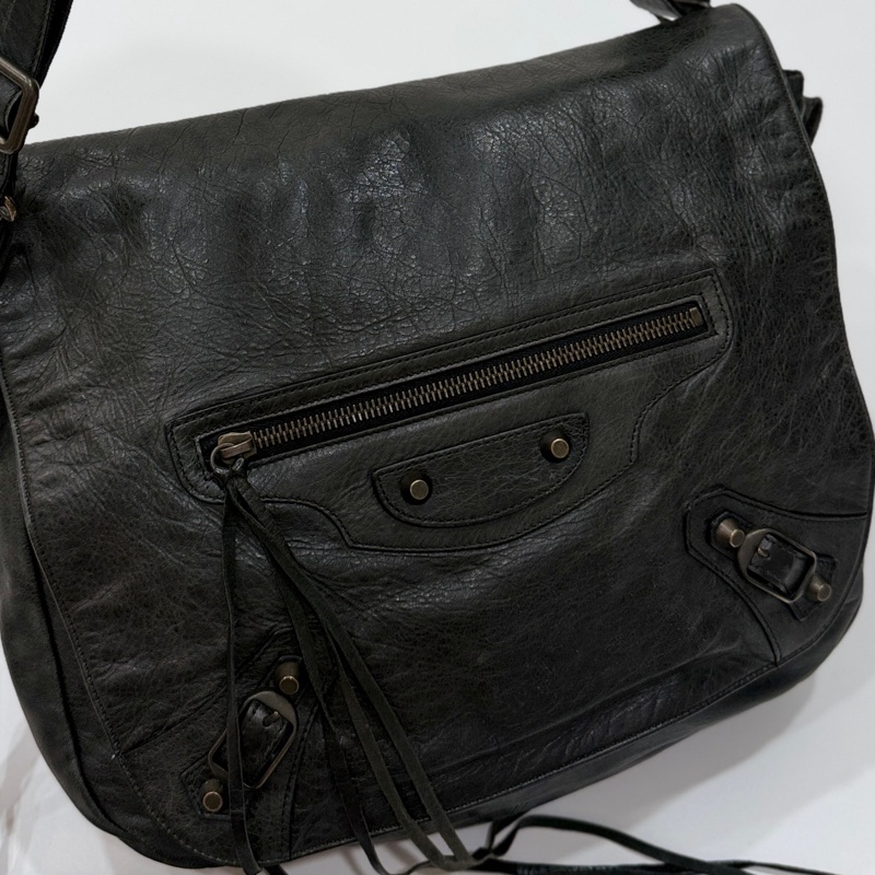 Balenciaga 巴黎世家 NeoFolk 黑色 郵差包 斜背包 肩背包 側背包 手提包-38