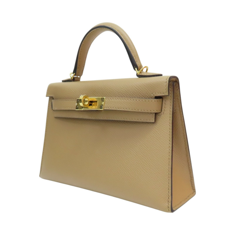 奶茶色 Epsom牛皮 Mini Kelly II 凱莉包 两用包 Z刻 金釦【HERMES 愛馬仕】-2