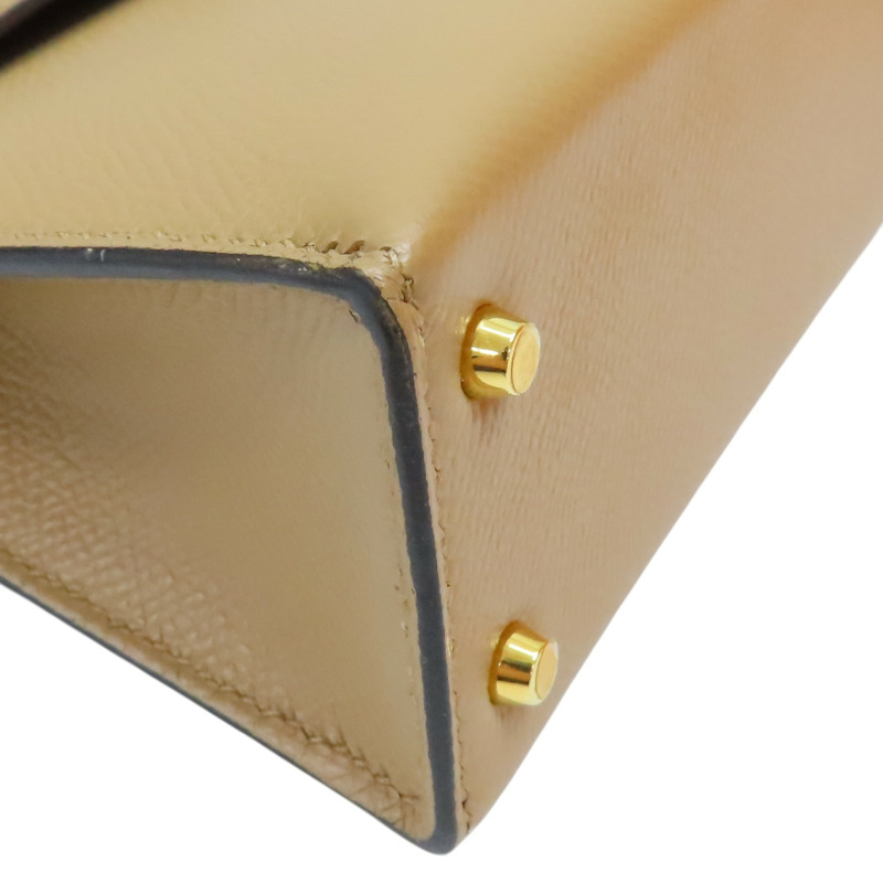 奶茶色 Epsom牛皮 Mini Kelly II 凱莉包 两用包 Z刻 金釦【HERMES 愛馬仕】-11