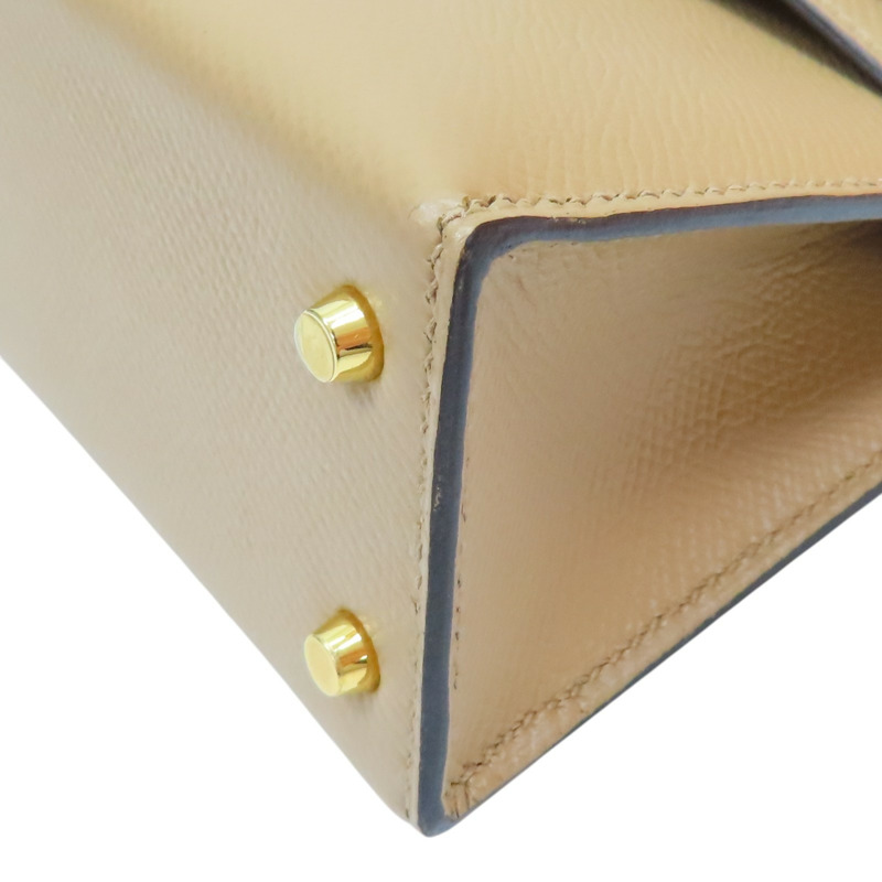 奶茶色 Epsom牛皮 Mini Kelly II 凱莉包 两用包 Z刻 金釦【HERMES 愛馬仕】-12