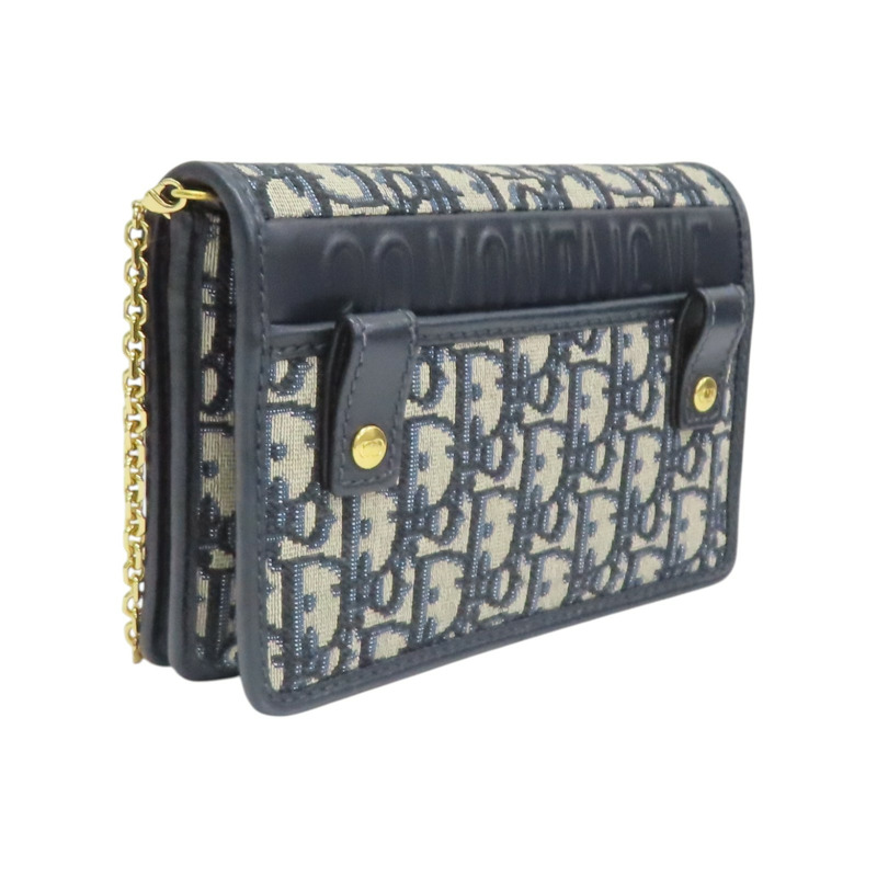 藍色 Oblique 提花帆布 牛皮 30 Montaigne 肩背包【Dior 迪奧 】 S2086UTZQ_M928-1