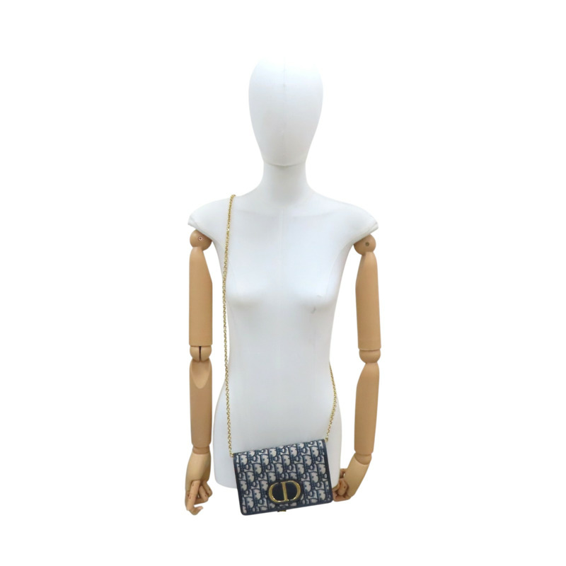 藍色 Oblique 提花帆布 牛皮 30 Montaigne 肩背包【Dior 迪奧 】 S2086UTZQ_M928-9