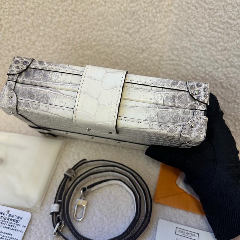 閒置晶片款｜Louis Vuitton Petite Malle 喜馬拉雅撒哈拉鱷魚皮 大盒子 Himalaya Sahara Crocodile Leather-6