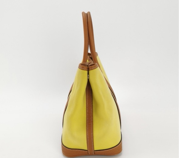 Hermes/愛馬仕  花園30 帆布款 金棕拼黃色 A刻-1