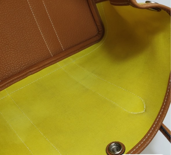 Hermes/愛馬仕  花園30 帆布款 金棕拼黃色 A刻-8