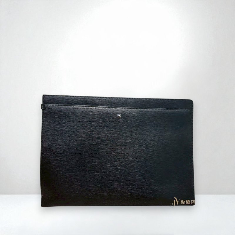 JS1331-MONTBLANC 萬寶龍黑色牛皮手拿包-0