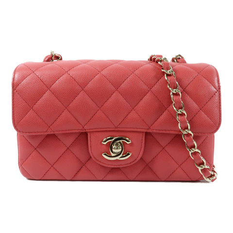 CHANEL 牛皮皮革Mini Classic 20金扣鏈帶肩背袋