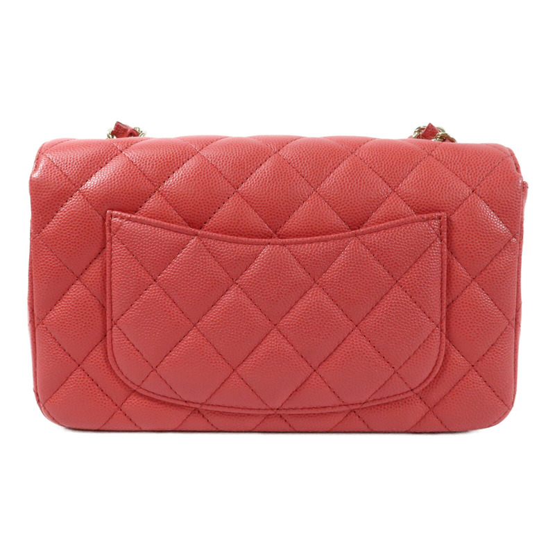 CHANEL 牛皮皮革Mini Classic 20金扣鏈帶肩背袋-1