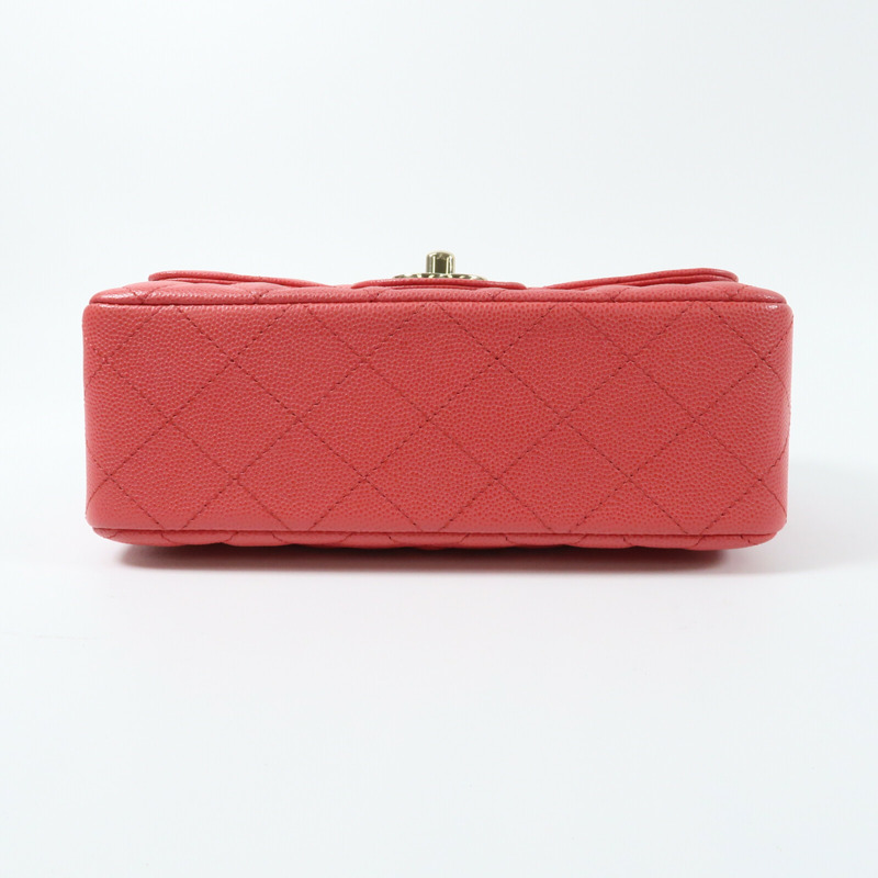 CHANEL 牛皮皮革Mini Classic 20金扣鏈帶肩背袋-3