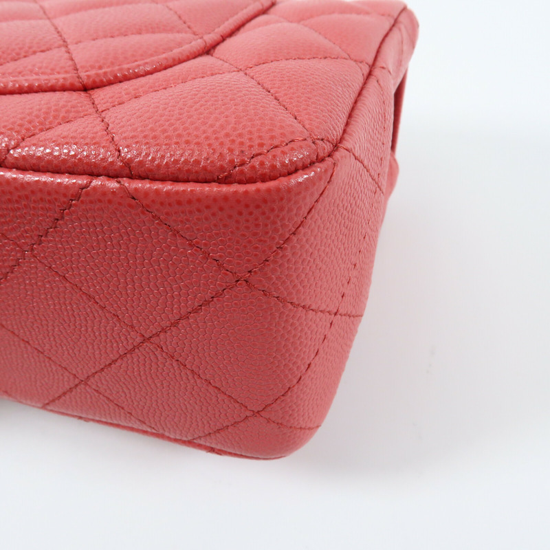 CHANEL 牛皮皮革Mini Classic 20金扣鏈帶肩背袋-7