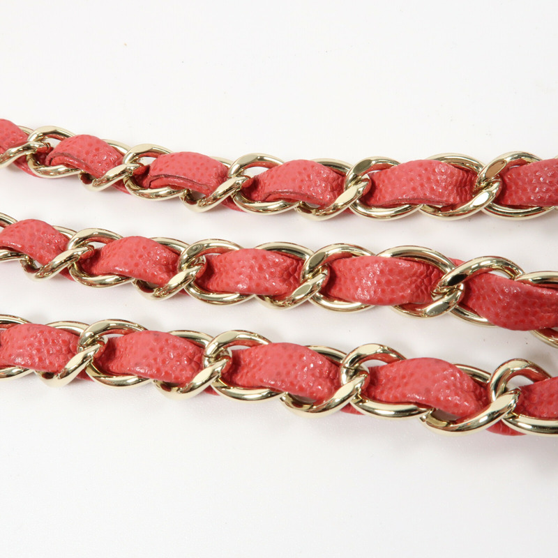 CHANEL 牛皮皮革Mini Classic 20金扣鏈帶肩背袋-9