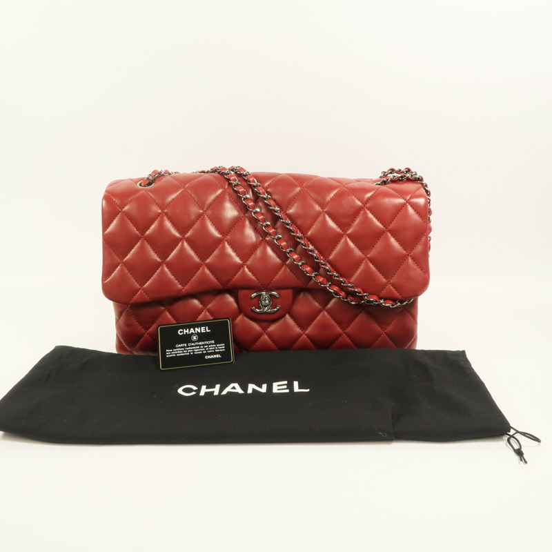 CHANEL 羊皮皮革Chain Shoulder鏈帶肩背袋-10