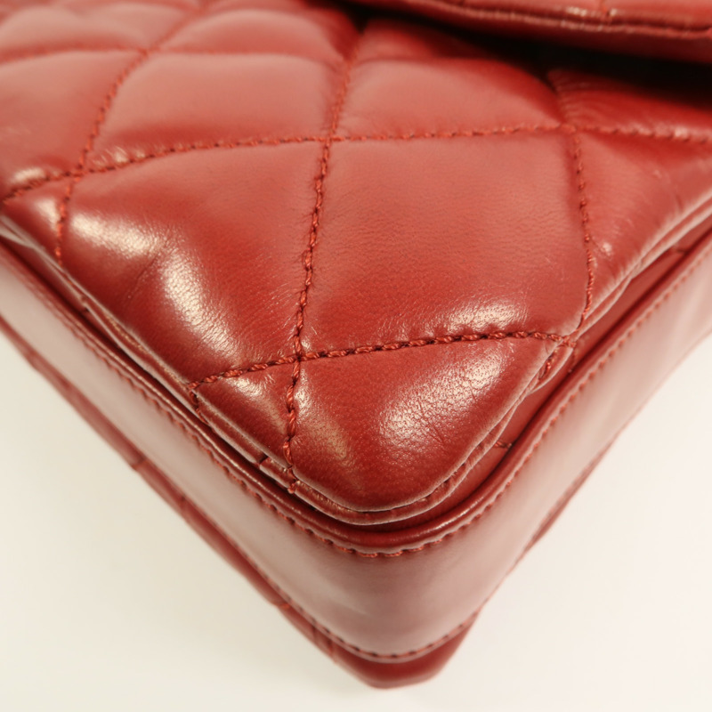 CHANEL 羊皮皮革Chain Shoulder鏈帶肩背袋-12