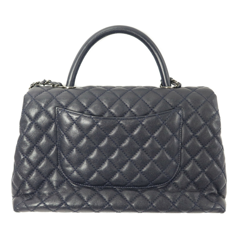 CHANEL 牛皮皮革Coco Handle Large鏈帶手挽肩背兩用袋-1