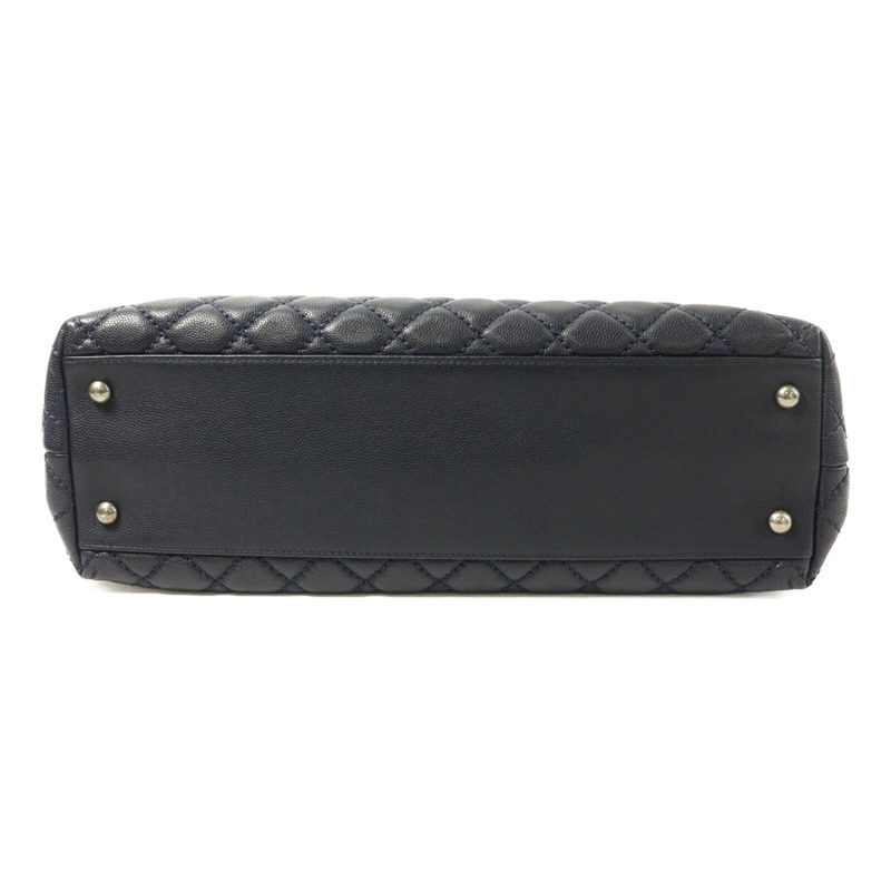 CHANEL 牛皮皮革Coco Handle Large鏈帶手挽肩背兩用袋-3