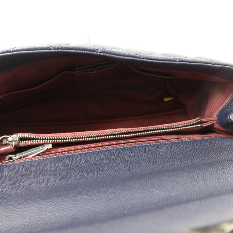 CHANEL 牛皮皮革Coco Handle Large鏈帶手挽肩背兩用袋-4