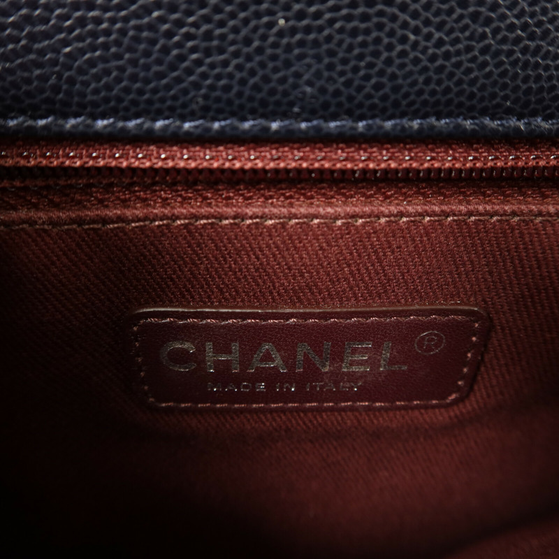 CHANEL 牛皮皮革Coco Handle Large鏈帶手挽肩背兩用袋-5