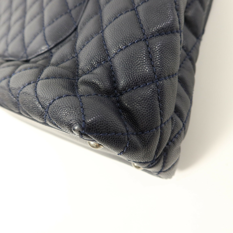 CHANEL 牛皮皮革Coco Handle Large鏈帶手挽肩背兩用袋-13