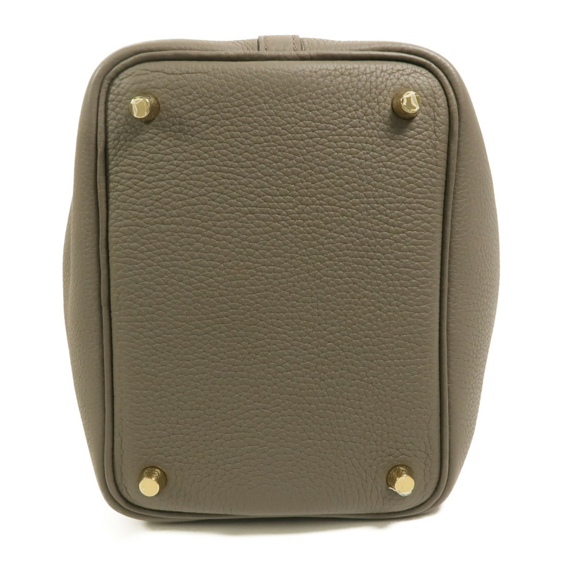 HERMES Clemence皮革Picotin PM手挽袋Etain-3