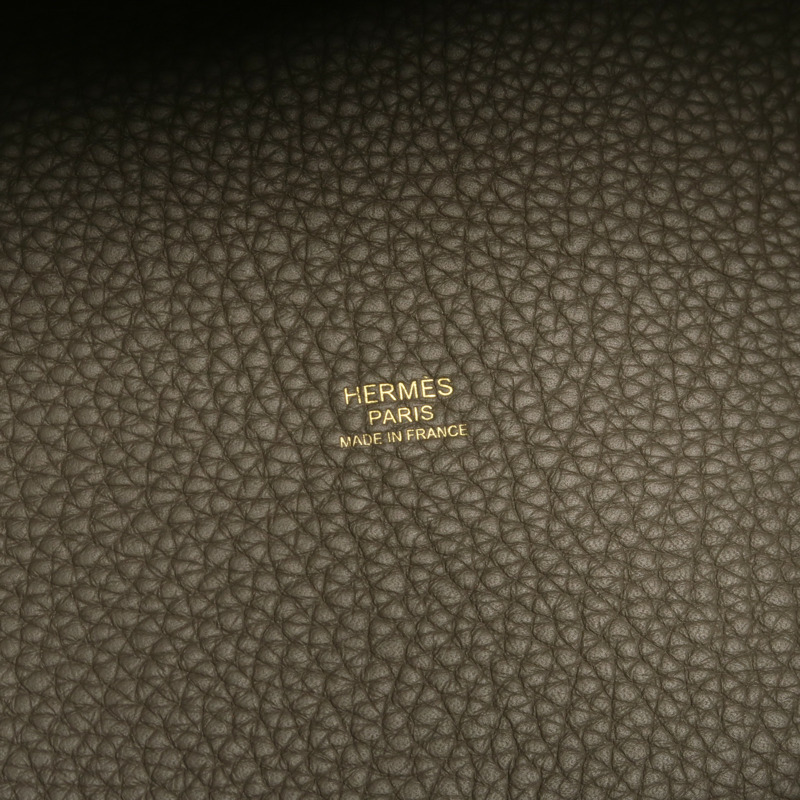 HERMES Clemence皮革Picotin PM手挽袋Etain-5