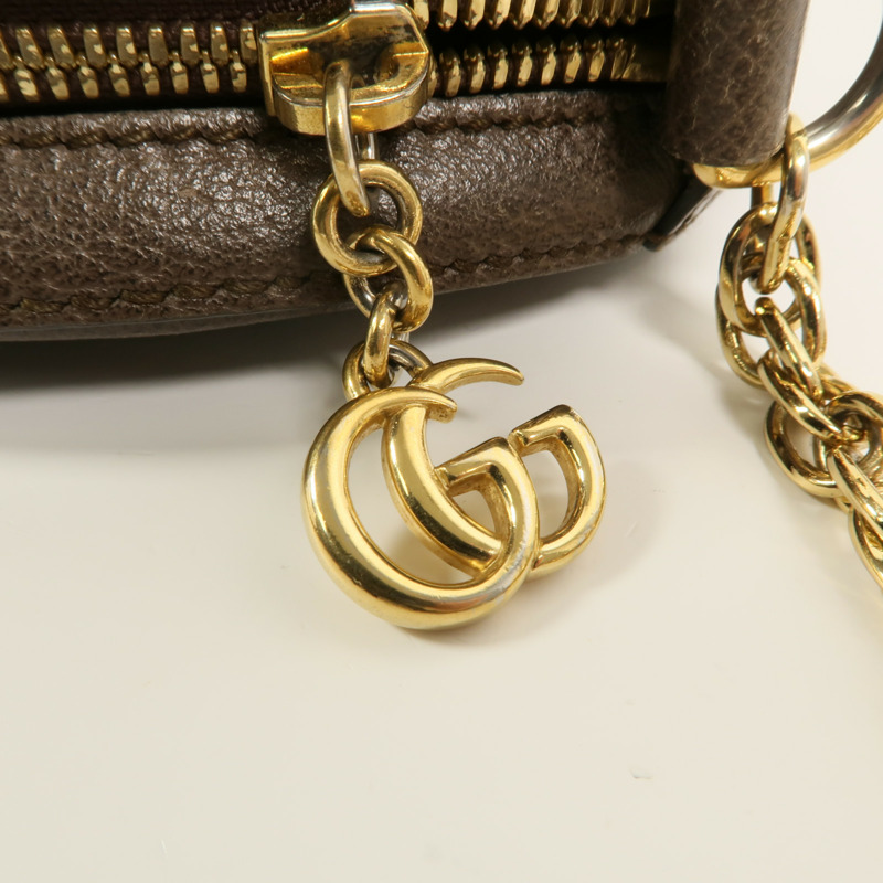 GUCCI 塗層帆布Ophidia鏈帶肩背袋-14