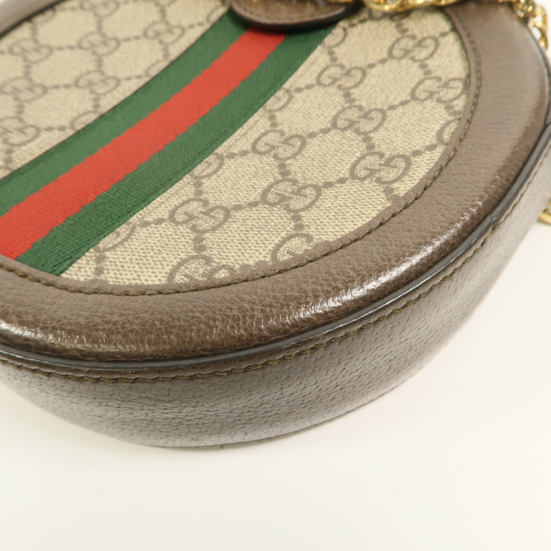 GUCCI 塗層帆布Ophidia鏈帶肩背袋-11