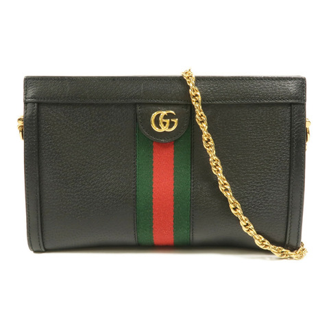 GUCCI 牛皮皮革Ophidia GG鏈帶肩背袋