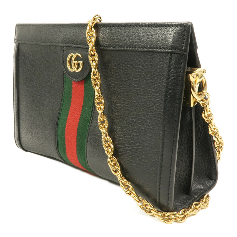 GUCCI 牛皮皮革Ophidia GG鏈帶肩背袋-2