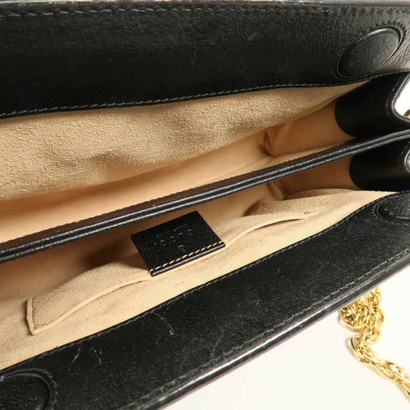 GUCCI 牛皮皮革Ophidia GG鏈帶肩背袋-4