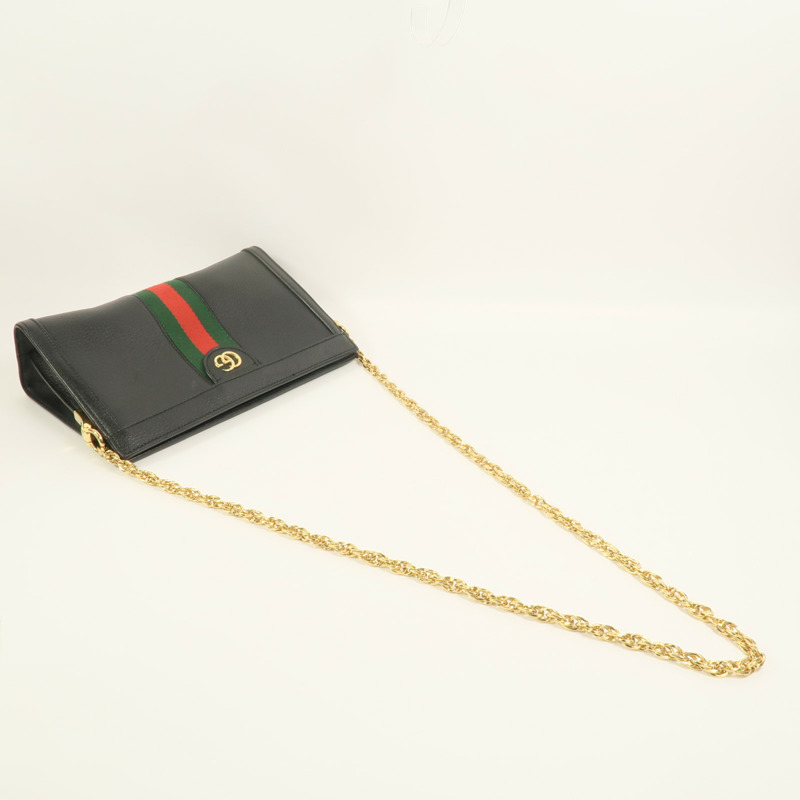 GUCCI 牛皮皮革Ophidia GG鏈帶肩背袋-8