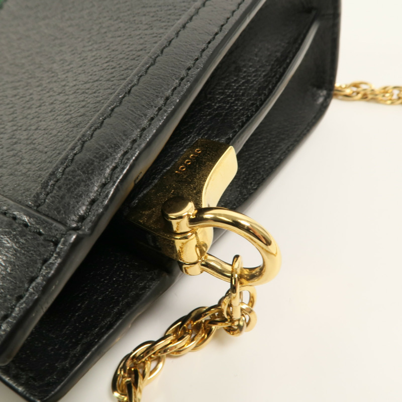 GUCCI 牛皮皮革Ophidia GG鏈帶肩背袋-14