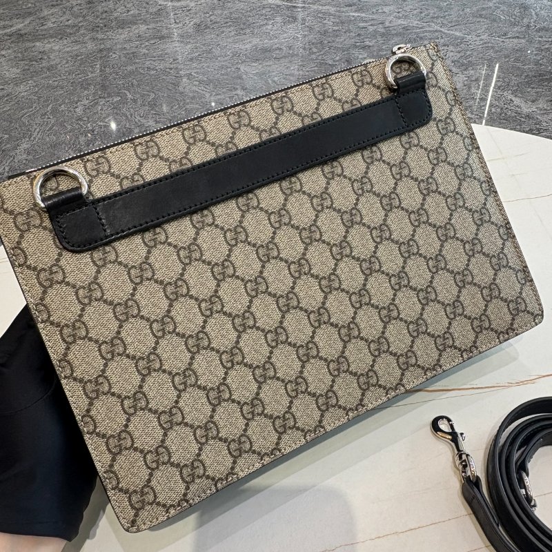 *SHIHNA名牌精品* GUCCI GG Supreme 經典帆布皮革飾邊信差包-5