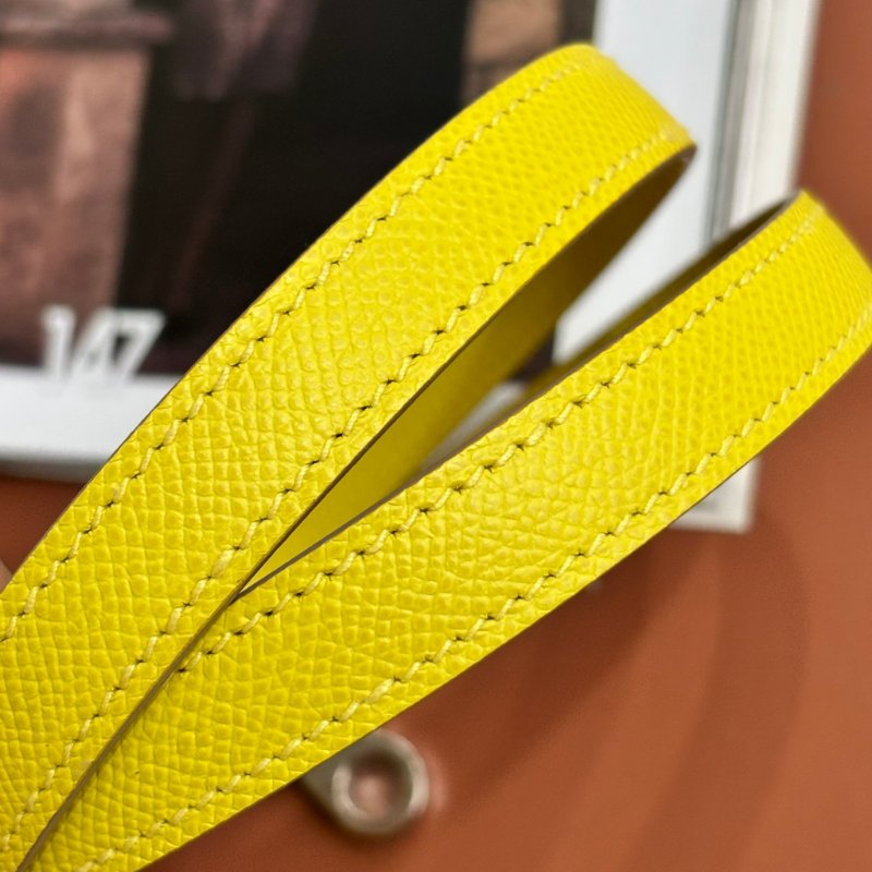 ::HERMES:: 萊姆黃拼色粉白拉鍊柏莉包 Bolide 25-19