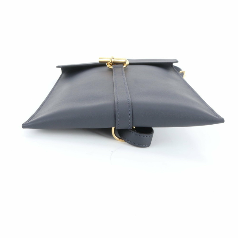 全新愛馬仕 Glenan Tougo K 字樣皮革肩斜背包，海軍藍金色五金男士款-3