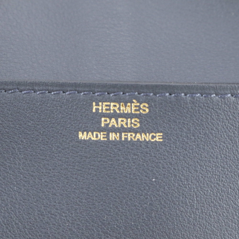 全新愛馬仕 Glenan Tougo K 字樣皮革肩斜背包，海軍藍金色五金男士款-6