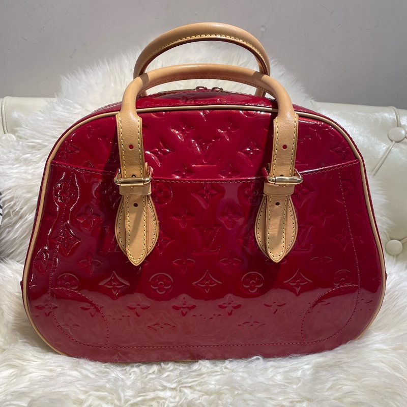 Lv 紅色漆皮保齡球袋-0