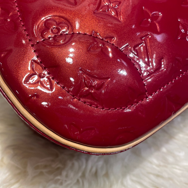 Lv 紅色漆皮保齡球袋-4