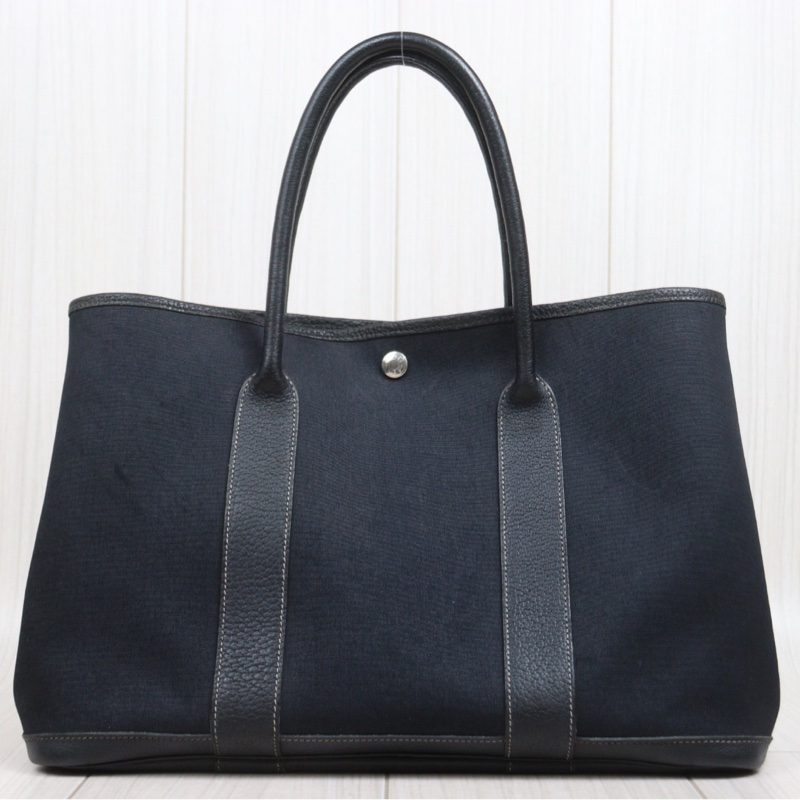 Hermes Garden Party PM黑色帆布-4