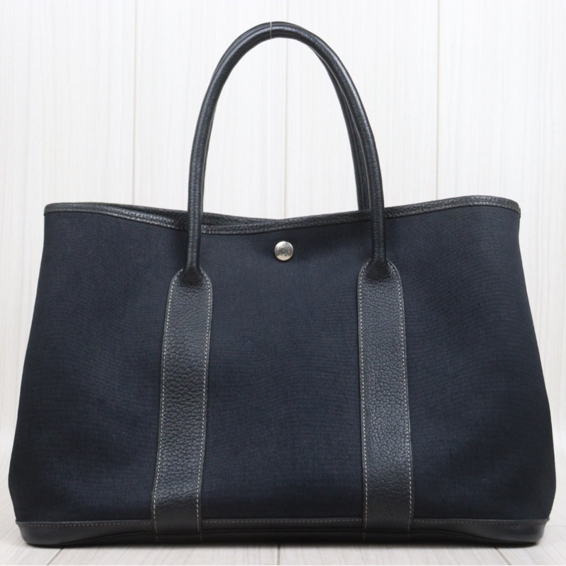 Hermes Garden Party PM黑色帆布-5