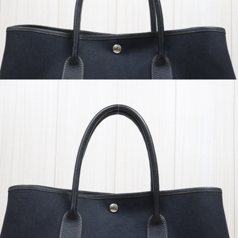 Hermes Garden Party PM黑色帆布-10
