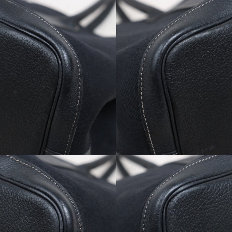 Hermes Garden Party PM黑色帆布-12