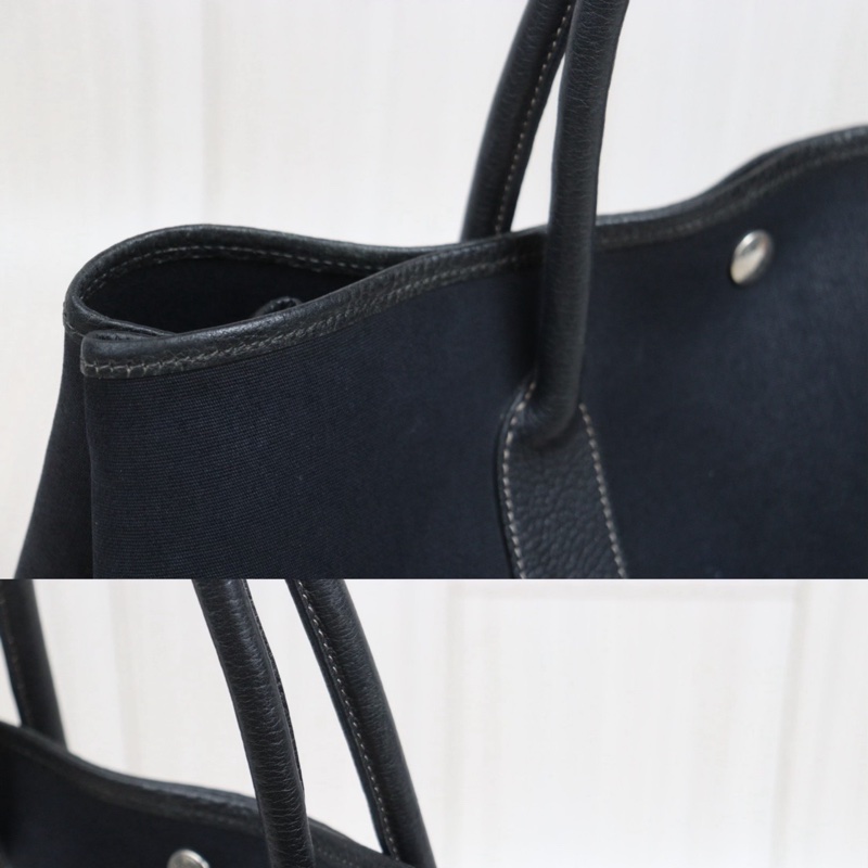 Hermes Garden Party PM黑色帆布-13
