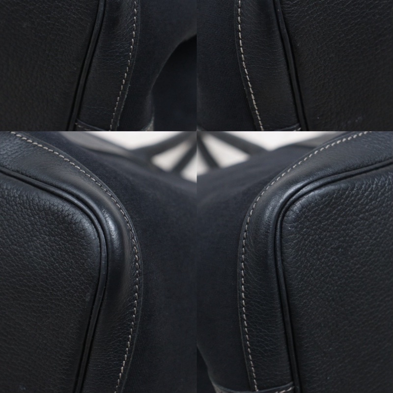 Hermes Garden Party PM黑色帆布-14
