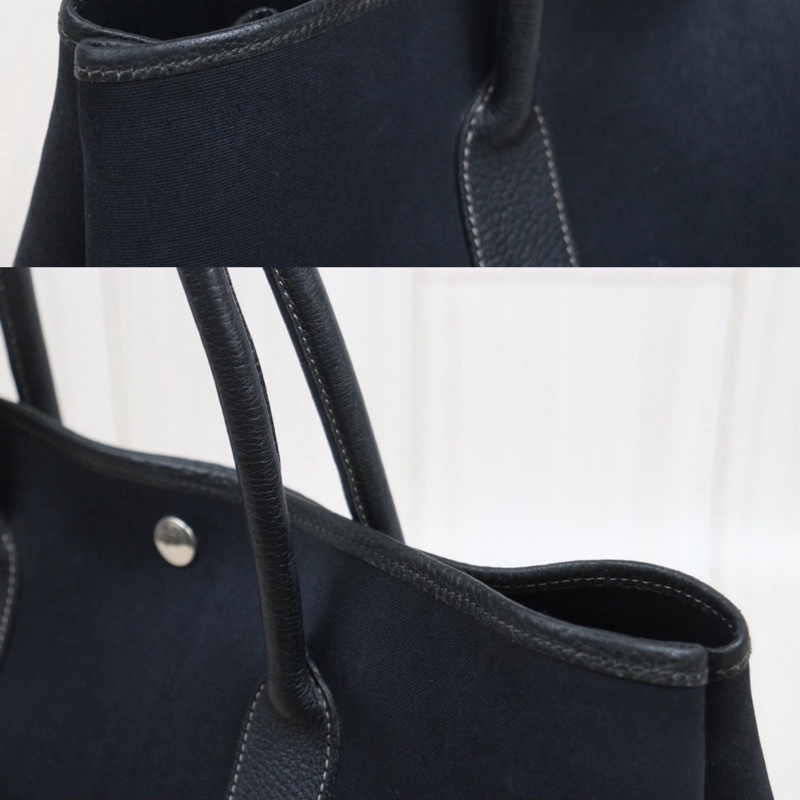 Hermes Garden Party PM黑色帆布-15
